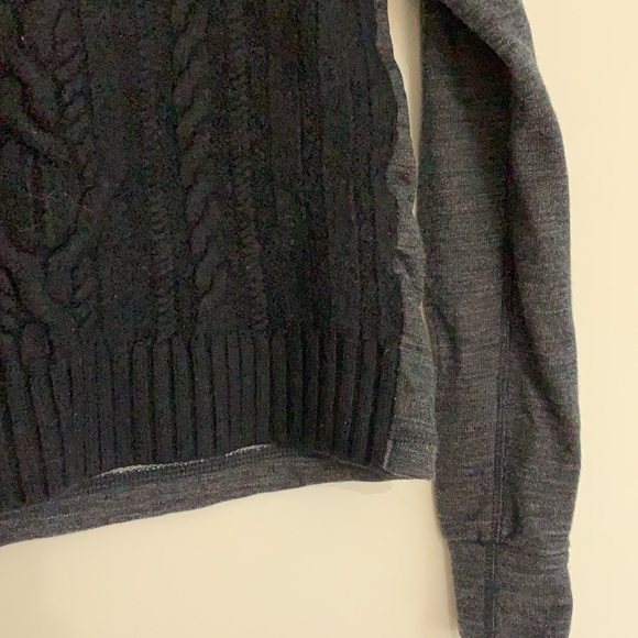 lululemon St. Moritz Cable Knit Sweater Merino Wool Black/Grey Sz6 - Picture 4 of 10